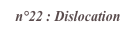 n°22 : Dislocation